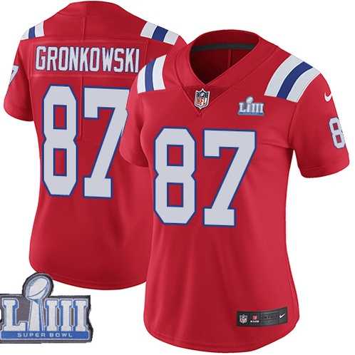 Women Nike Patriots 87 Rob Gronkowski Red 2019 Super Bowl LIII Vapor Untouchable Limited Jersey,We sell and wholesale Women Nike Patriots 87 Rob Gronkowski Red 2019 Super Bowl LIII Vapor Untouchable Limited Jersey on line form chian!